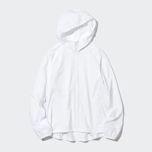 Uniqlo White UV Protection Pocketable Parka — Size S